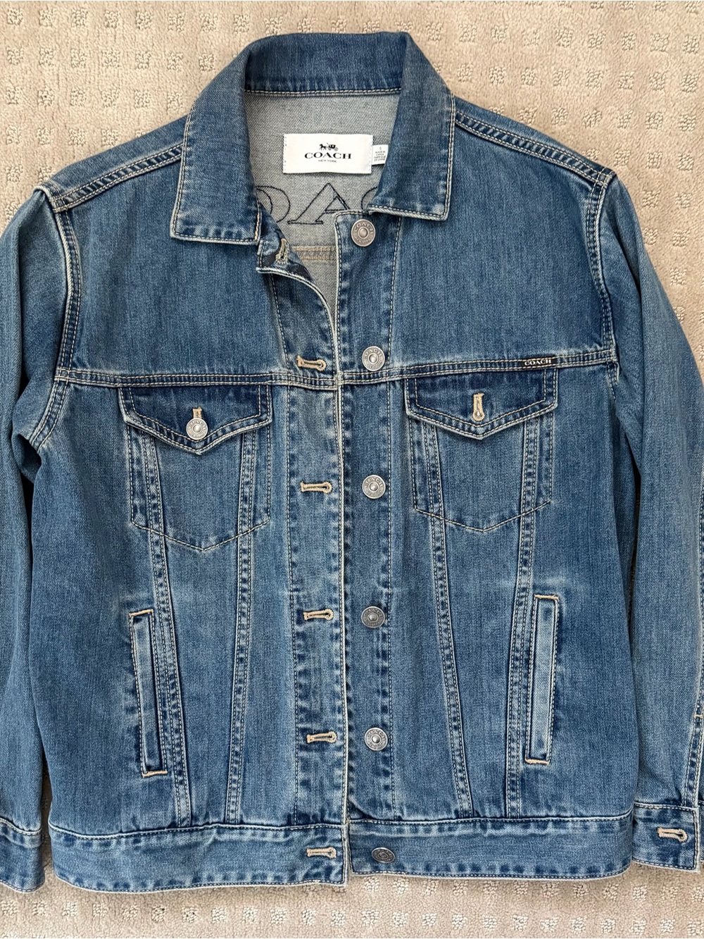 NWOT Coach Classic Medium Blue Denim Jacket